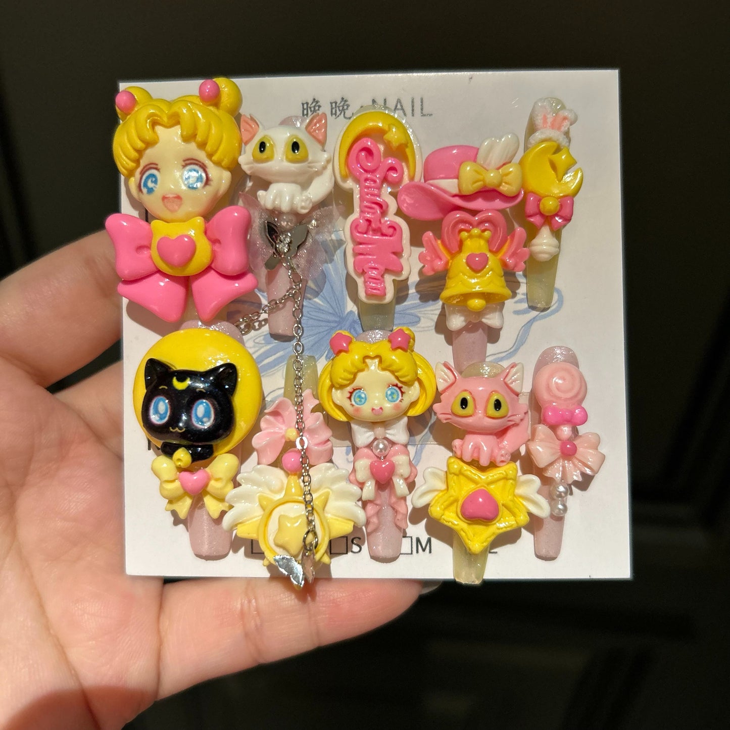 Sailor Moon Inspired Handmade Press-On Nails