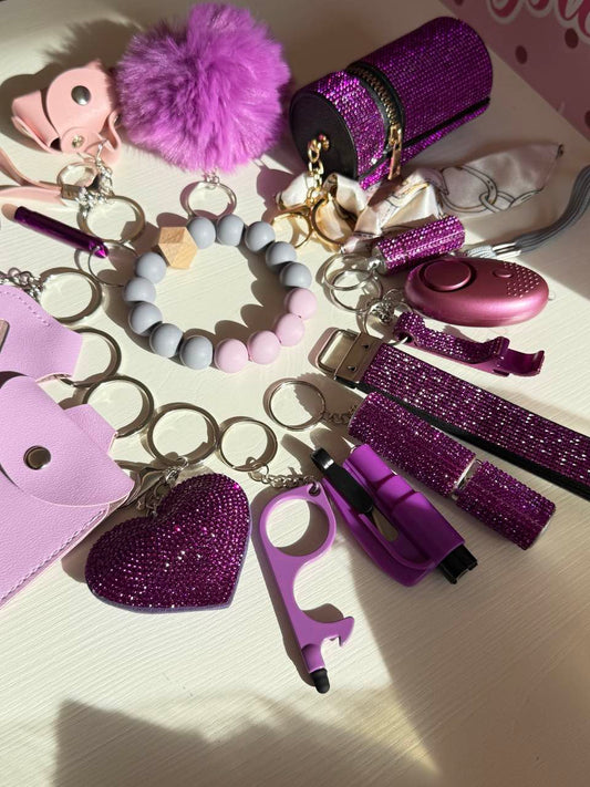 2025 NEW 16pcs Bling Self-Defense Keychain Set