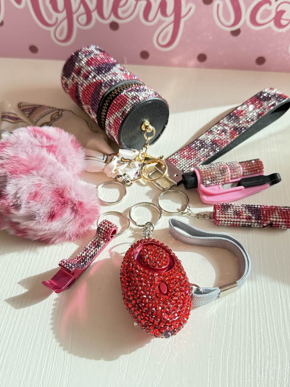 2025 NEW 7pcs Bling Self-Defense Keychain Set