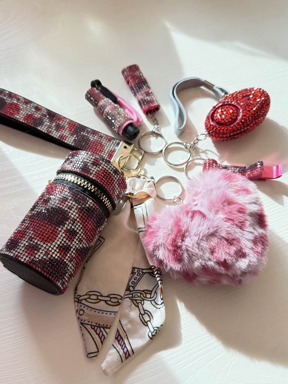2025 NEW 7pcs Bling Self-Defense Keychain Set
