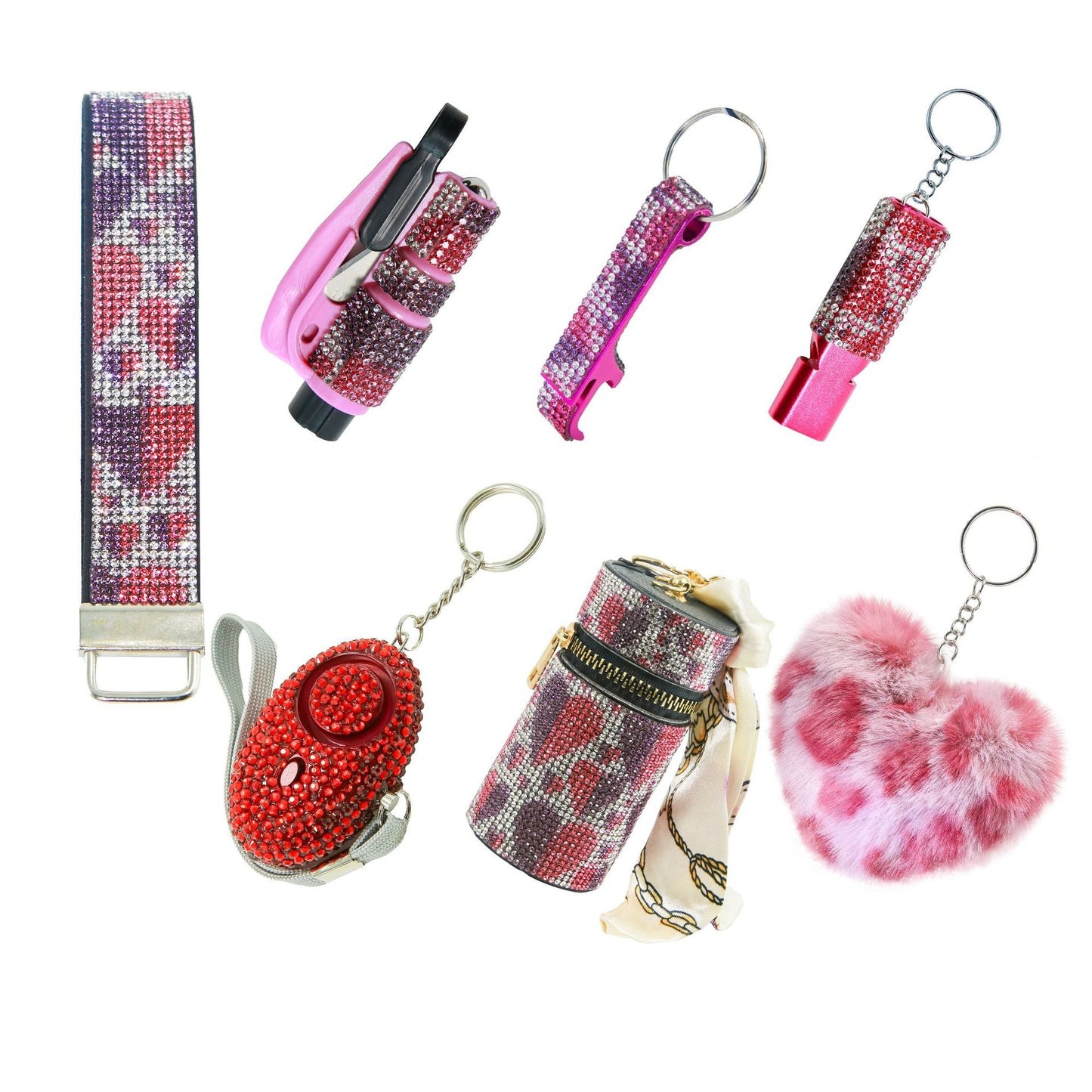2025 NEW 7pcs Bling Self-Defense Keychain Set