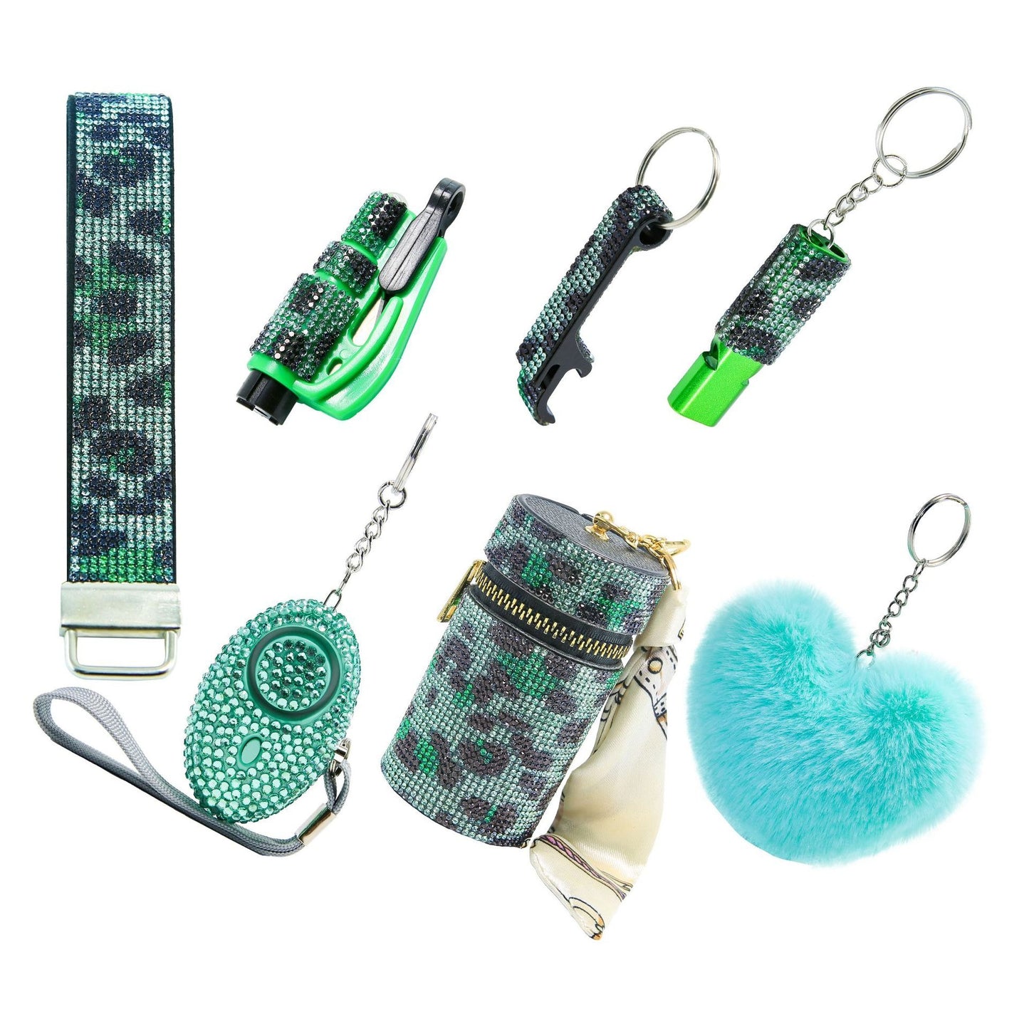 2025 NEW 7pcs Bling Self-Defense Keychain Set