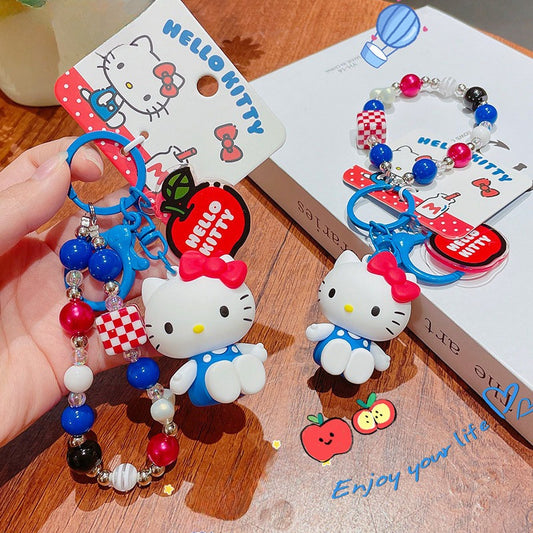 Hello Kitty Beaded Keychain Phone Charm