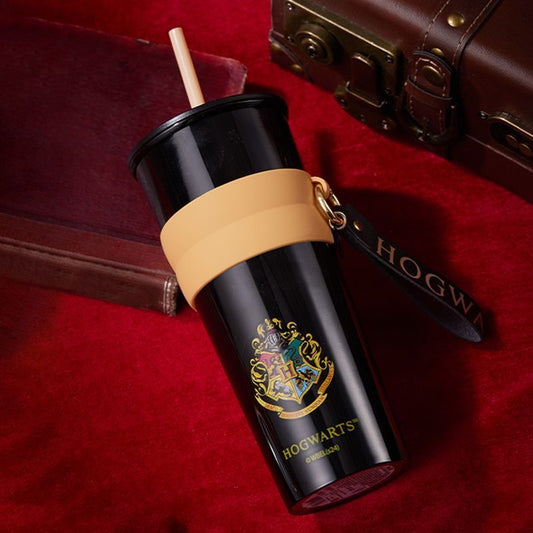 Hogwarts Stainless Steel Tumbler with Straw – 800mL Insulated Cup