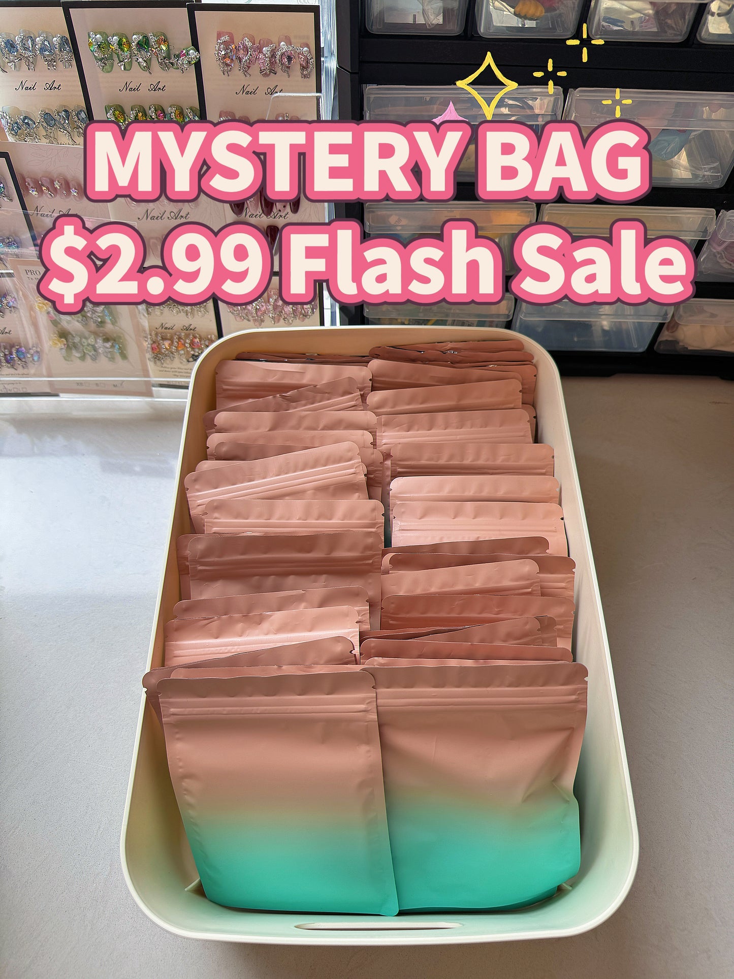 【MYSTERY BAG】$2.99 Flash Sale 1 Bag = 1 Random Press On Nail Set