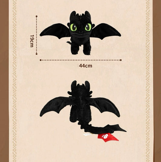 🖤 Toothless Dragon Plush Toy – Soft & Adorable Night Fury Companion