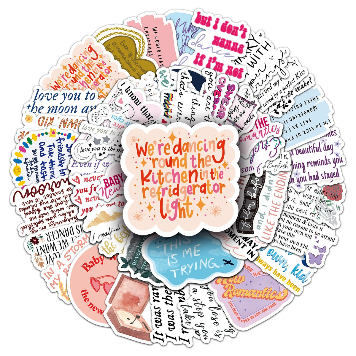 TS-Inspired Lyrics Stickers – 50-Piece Set