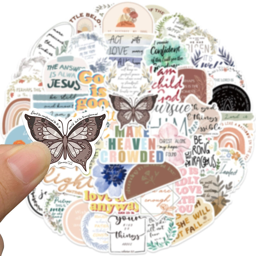 Bible Verse Decorative Stickers - 50-Piece Set