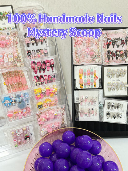 100% Handmade Nails Mystery Scoop（Please select your nail size carefully）