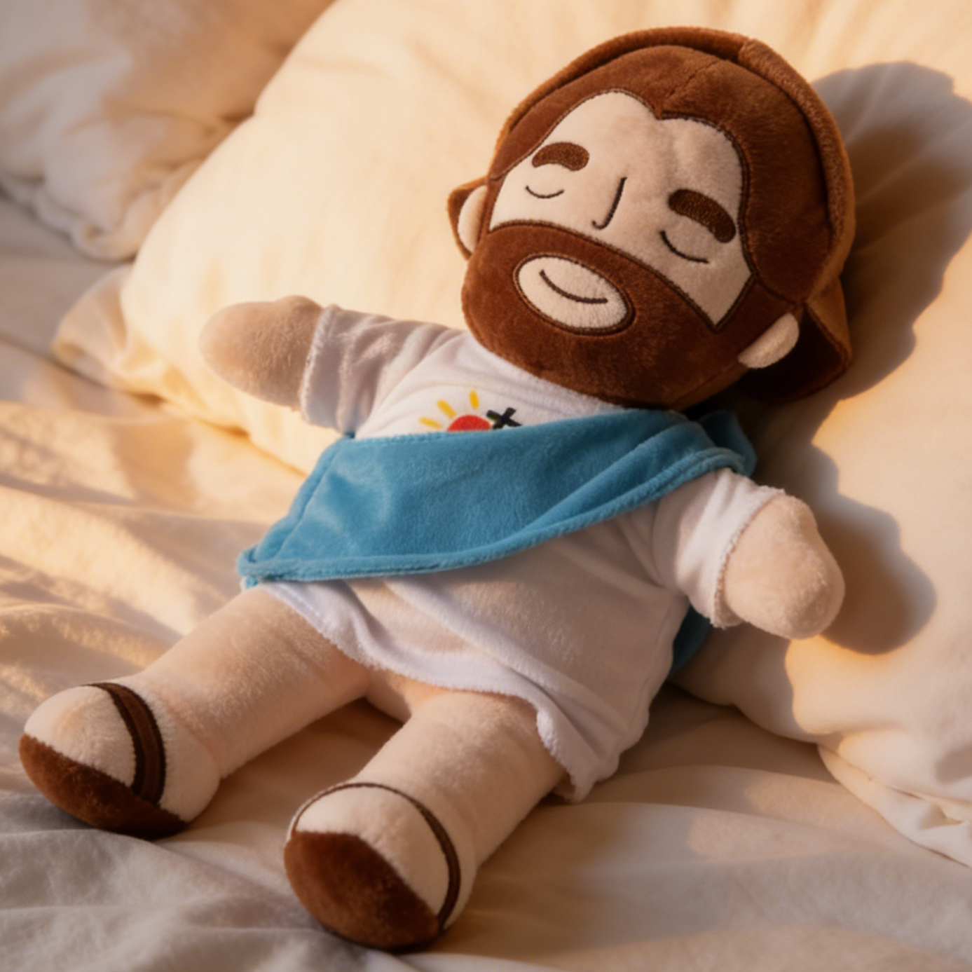 Breathing Light Jesus Plush Doll