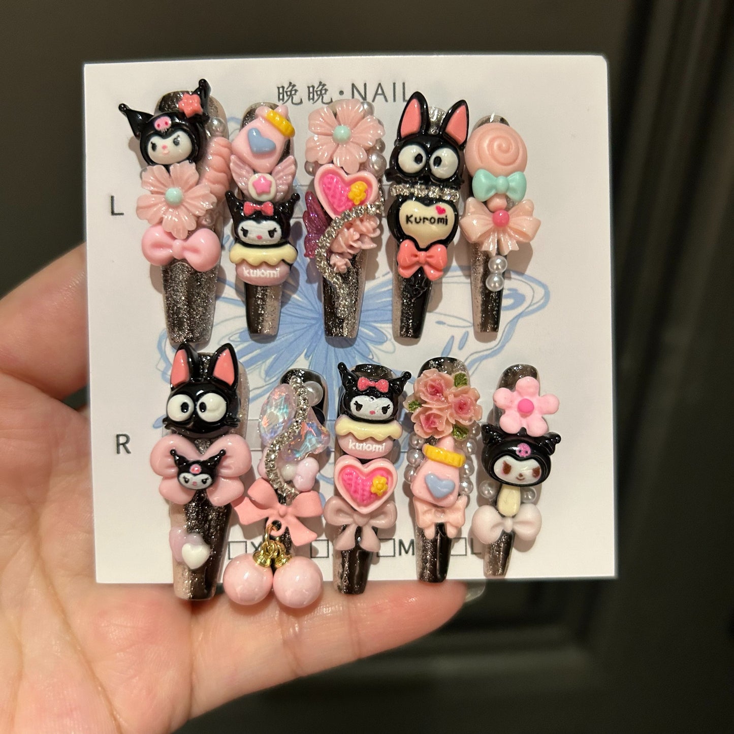 Kuromi Handmade Press-On Nails