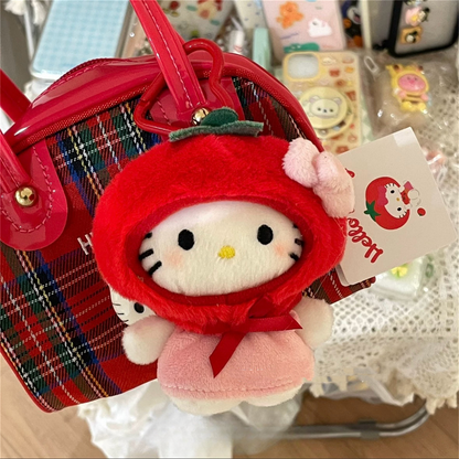 🍅 Hello Kitty Fruit Series Keychain – Tomato Plush Charm