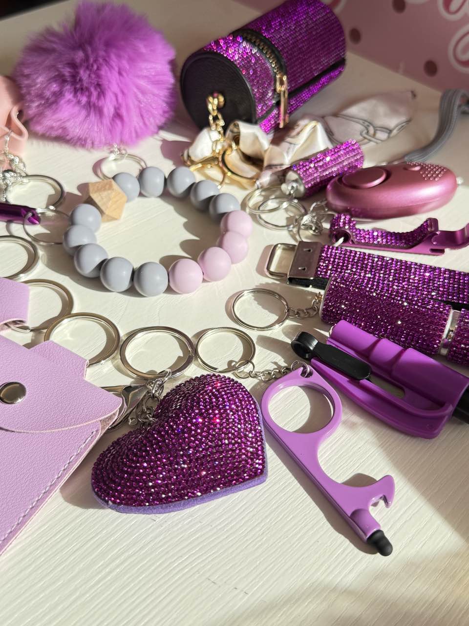 2025 NEW 16pcs Bling Self-Defense Keychain Set
