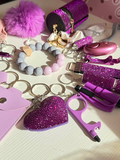 2025 NEW 16pcs Bling Self-Defense Keychain Set