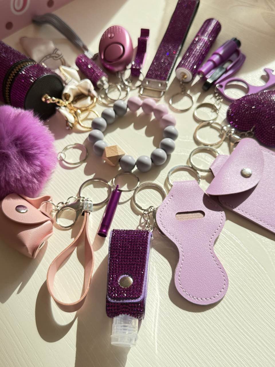 2025 NEW 16pcs Bling Self-Defense Keychain Set