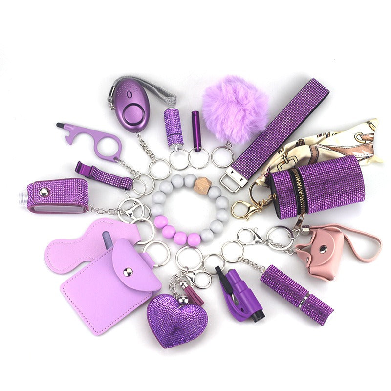 2025 NEW 16pcs Bling Self-Defense Keychain Set