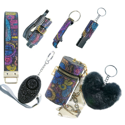 2025 NEW 7pcs Bling Self-Defense Keychain Set