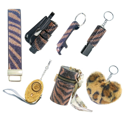 2025 NEW 7pcs Bling Self-Defense Keychain Set