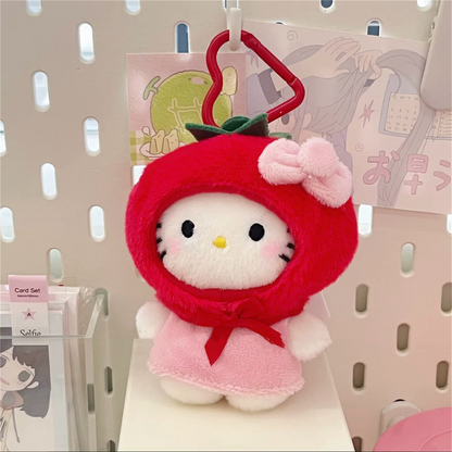 🍅 Hello Kitty Fruit Series Keychain – Tomato Plush Charm