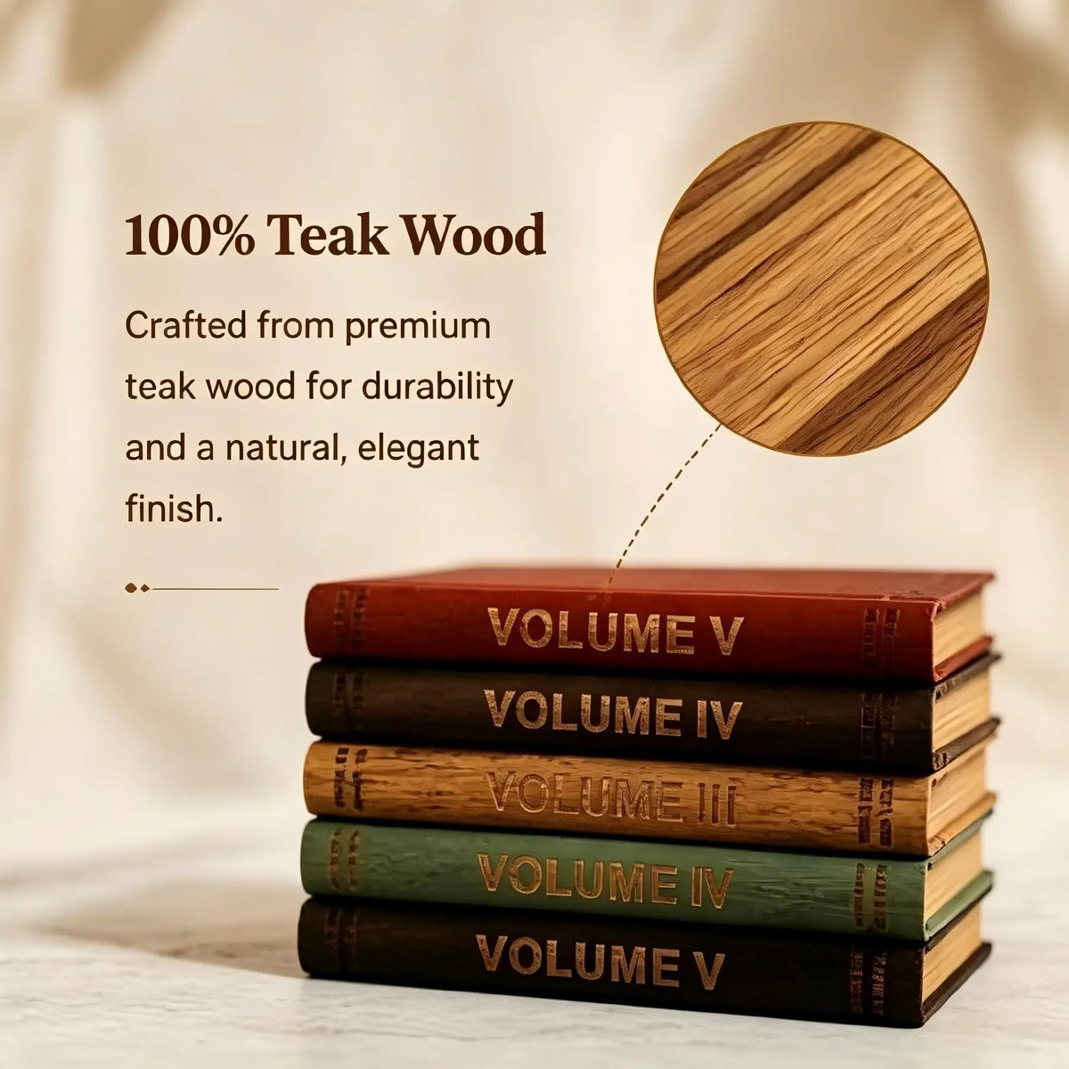 Book-Shaped Wooden Coaster Set 【Book Lovers】