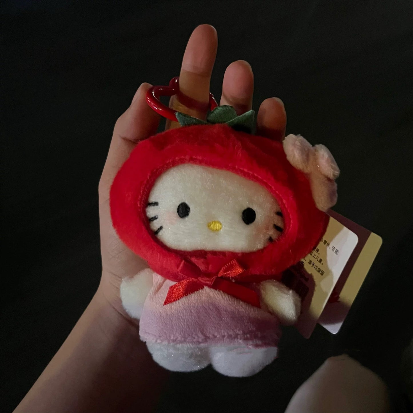 🍅 Hello Kitty Fruit Series Keychain – Tomato Plush Charm