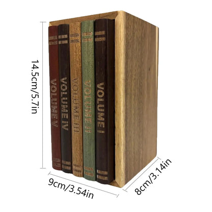 Book-Shaped Wooden Coaster Set 【Book Lovers】