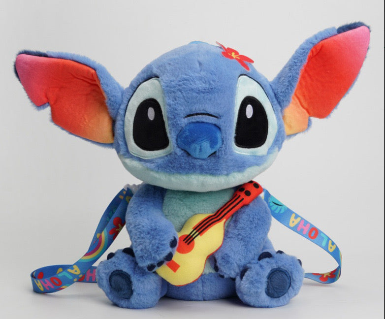 Colorful Guitar Stitch Plush Backpack