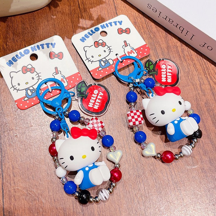 Hello Kitty Beaded Keychain Phone Charm