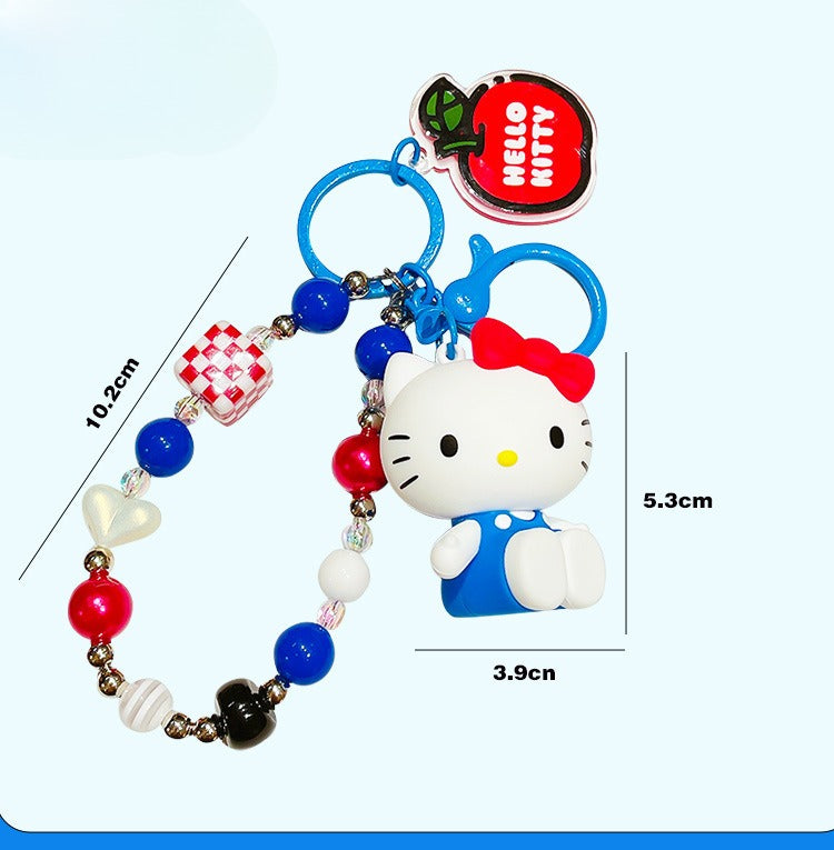 Hello Kitty Beaded Keychain Phone Charm