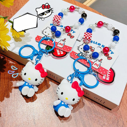 Hello Kitty Beaded Keychain Phone Charm