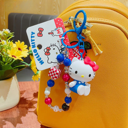 Hello Kitty Beaded Keychain Phone Charm