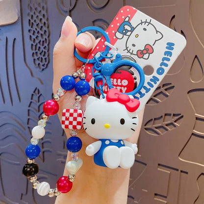 Hello Kitty Beaded Keychain Phone Charm
