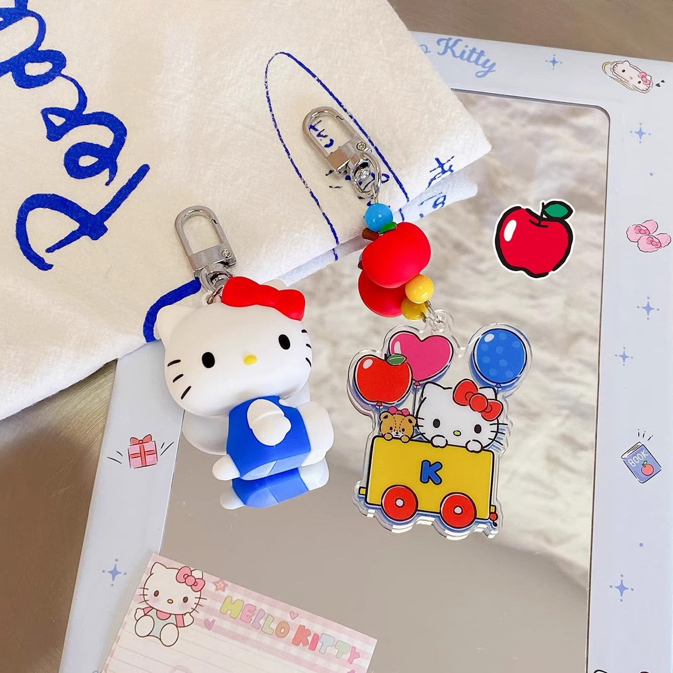 Hello Kitty Beaded Keychain Phone Charm