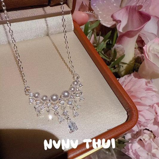 Vintage Starry Tear Pearl Necklace