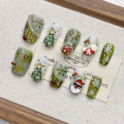 Handmade Christmas Press-On Nails