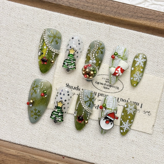 Handmade Christmas Press-On Nails