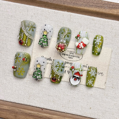 Handmade Christmas Press-On Nails