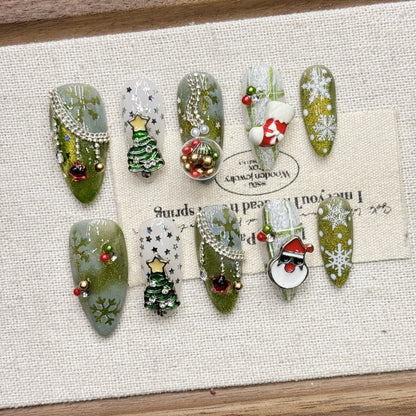 Handmade Christmas Press-On Nails