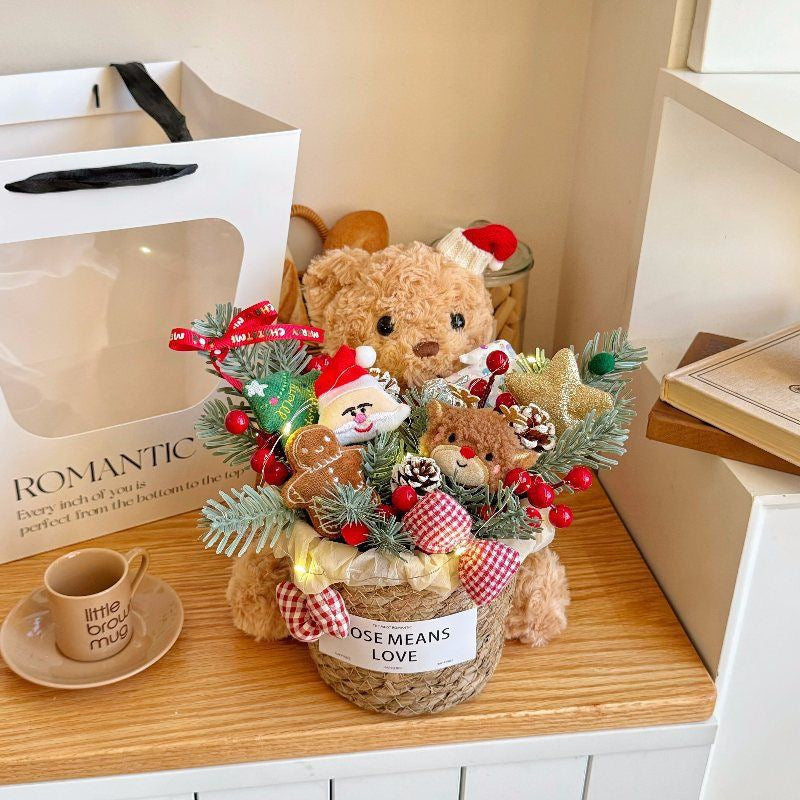 Christmas Gift Bucket | Plush Bouquet for Girlfriend, Kids & Besties