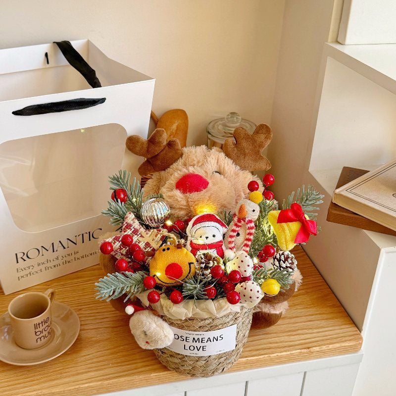 Christmas Gift Bucket | Plush Bouquet for Girlfriend, Kids & Besties