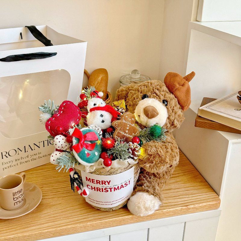 Christmas Gift Bucket | Plush Bouquet for Girlfriend, Kids & Besties