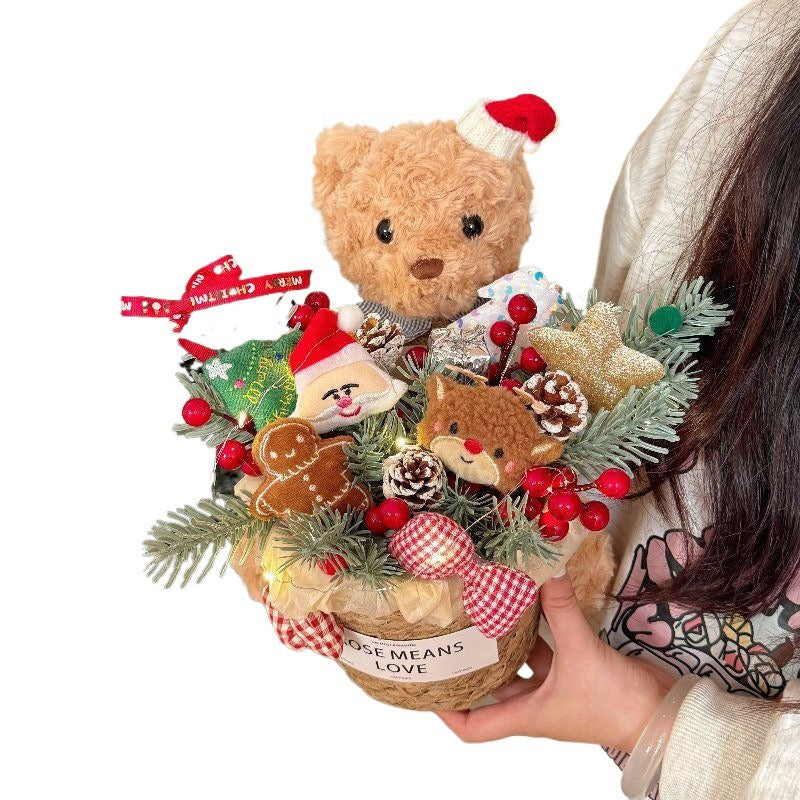 Christmas Gift Bucket | Plush Bouquet for Girlfriend, Kids & Besties