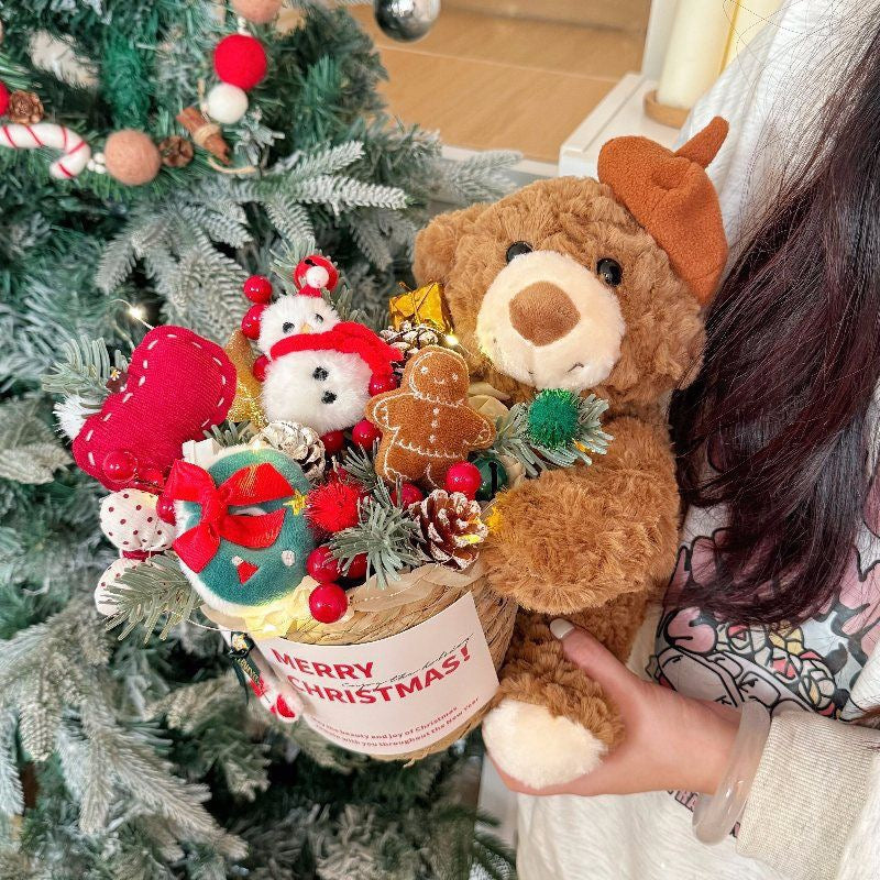 Christmas Gift Bucket | Plush Bouquet for Girlfriend, Kids & Besties