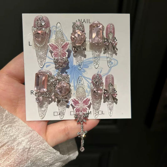 Ice Fairy Butterfly Press-on Nails