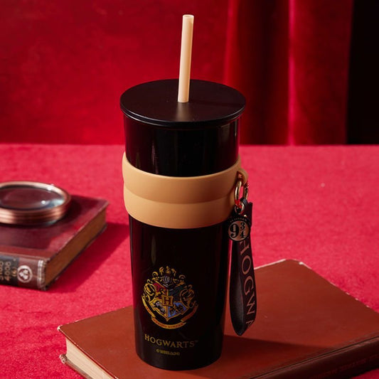 Hogwarts Stainless Steel Tumbler with Straw – 800mL Insulated Cup