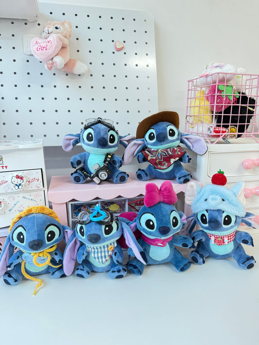 Stitch Dress-Up Plush Keychains