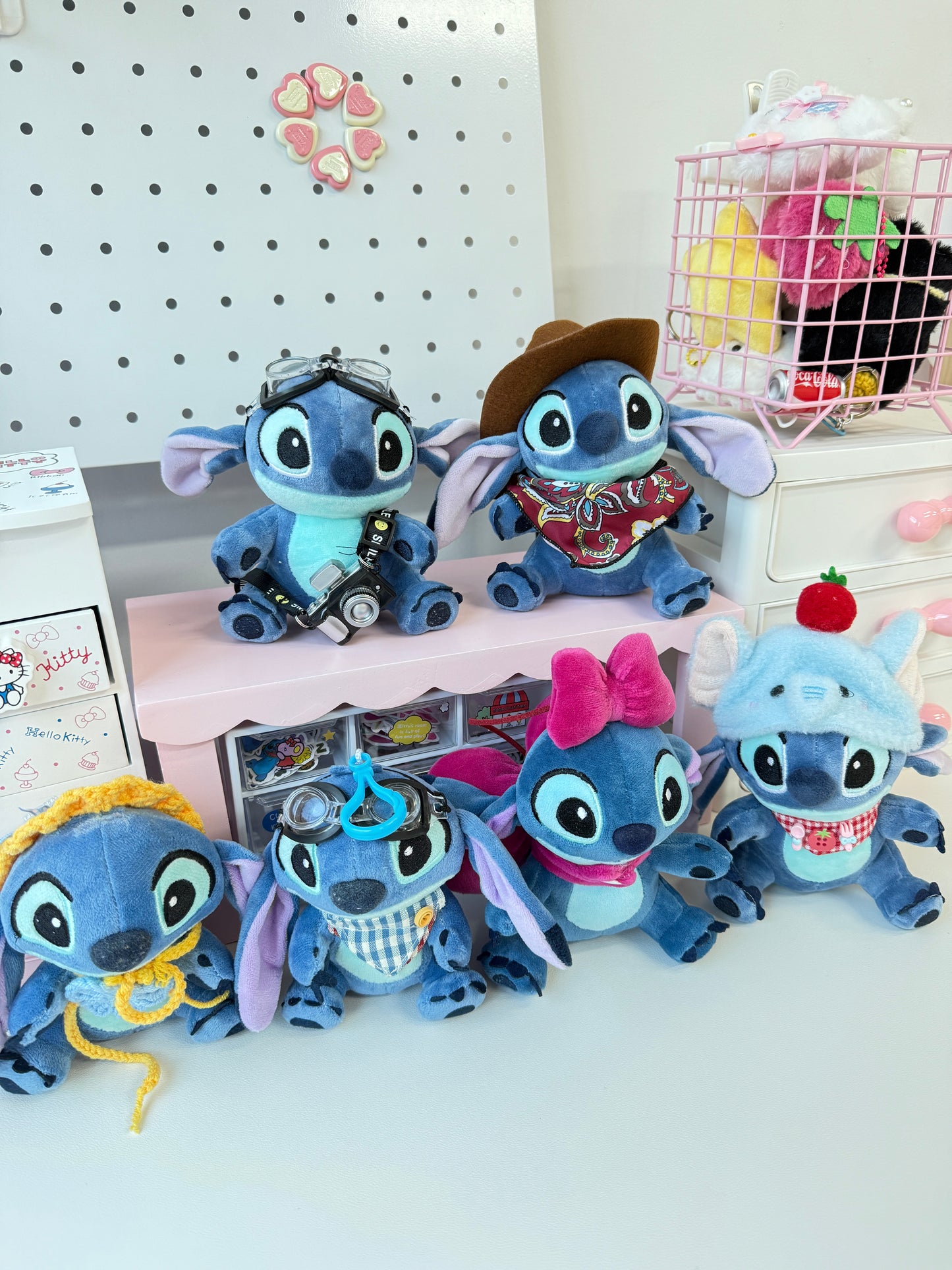 Stitch Dress-Up Plush Keychains