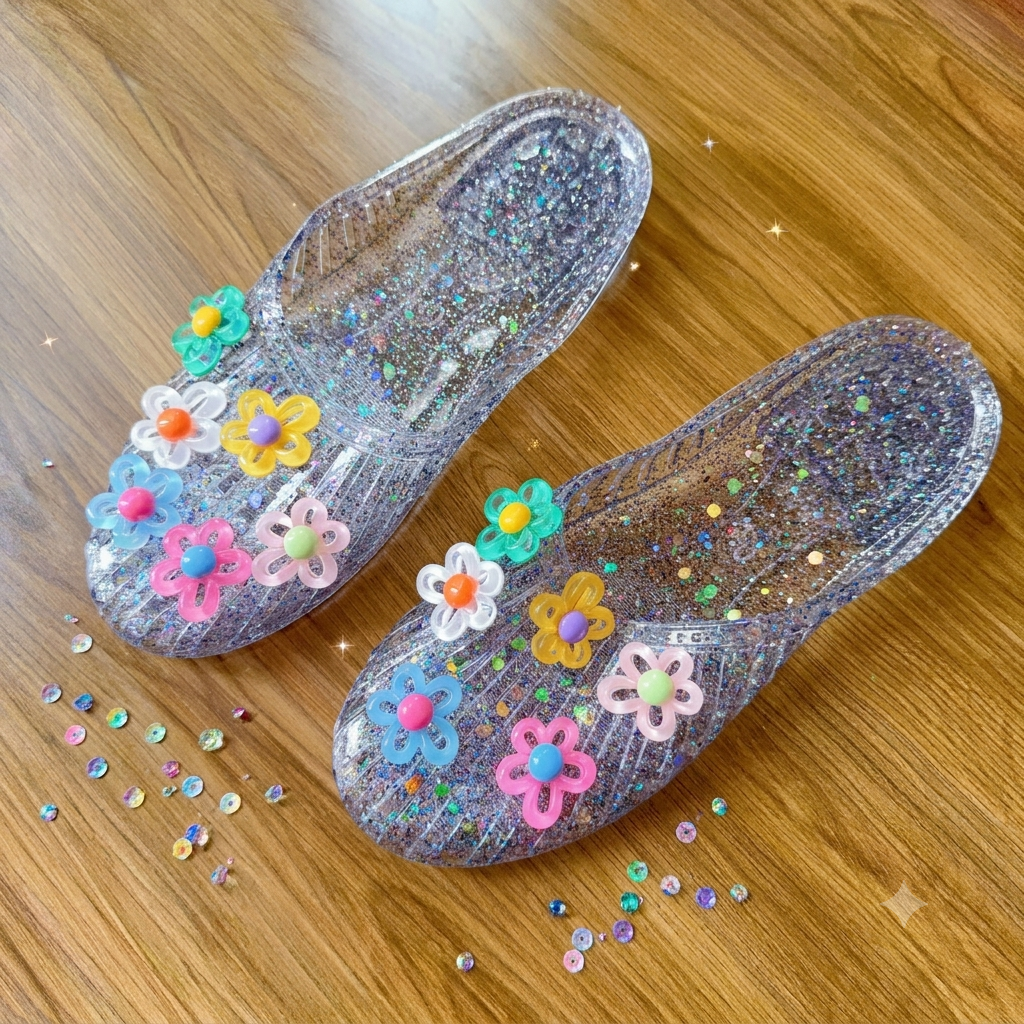 Jelly Flower Clogs - Chunky Platform Summer Sandals