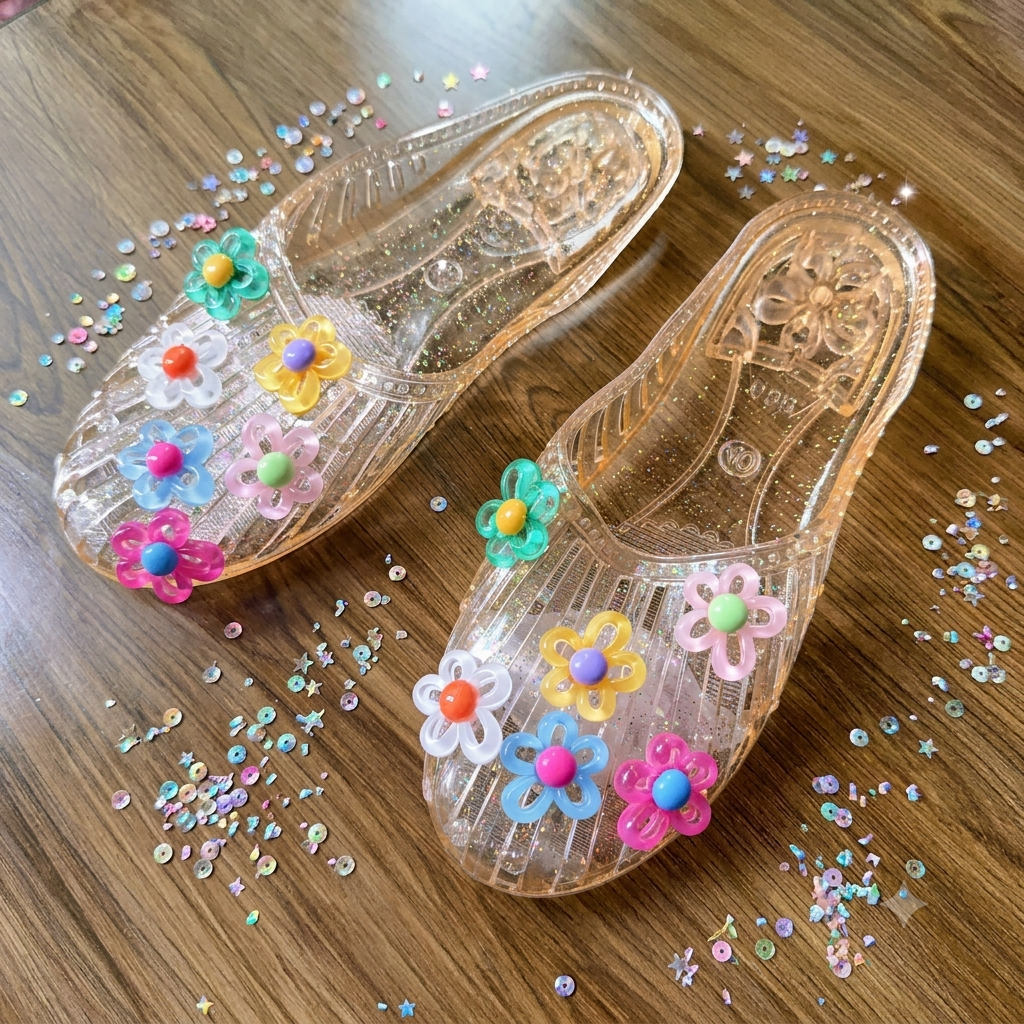 Jelly Flower Clogs - Chunky Platform Summer Sandals