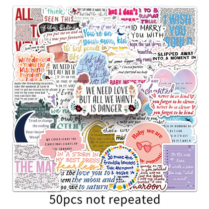 TS-Inspired Lyrics Stickers – 50-Piece Set